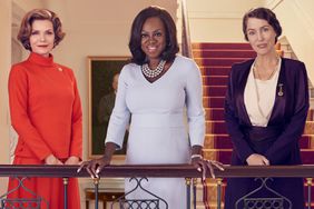 (L-R): Michelle Pfeiffer as Betty Ford, Viola Davis as Michelle Obama and Gillian Anderson as Eleanor Roosevelt in THE FIRST LADY. Photo Credit: Ramona Rosales/SHOWTIME