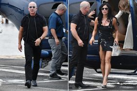 Jeff Bezos and Lauren Sanchez looks stylish as they arrive to New York City with friends on a helicopter. 