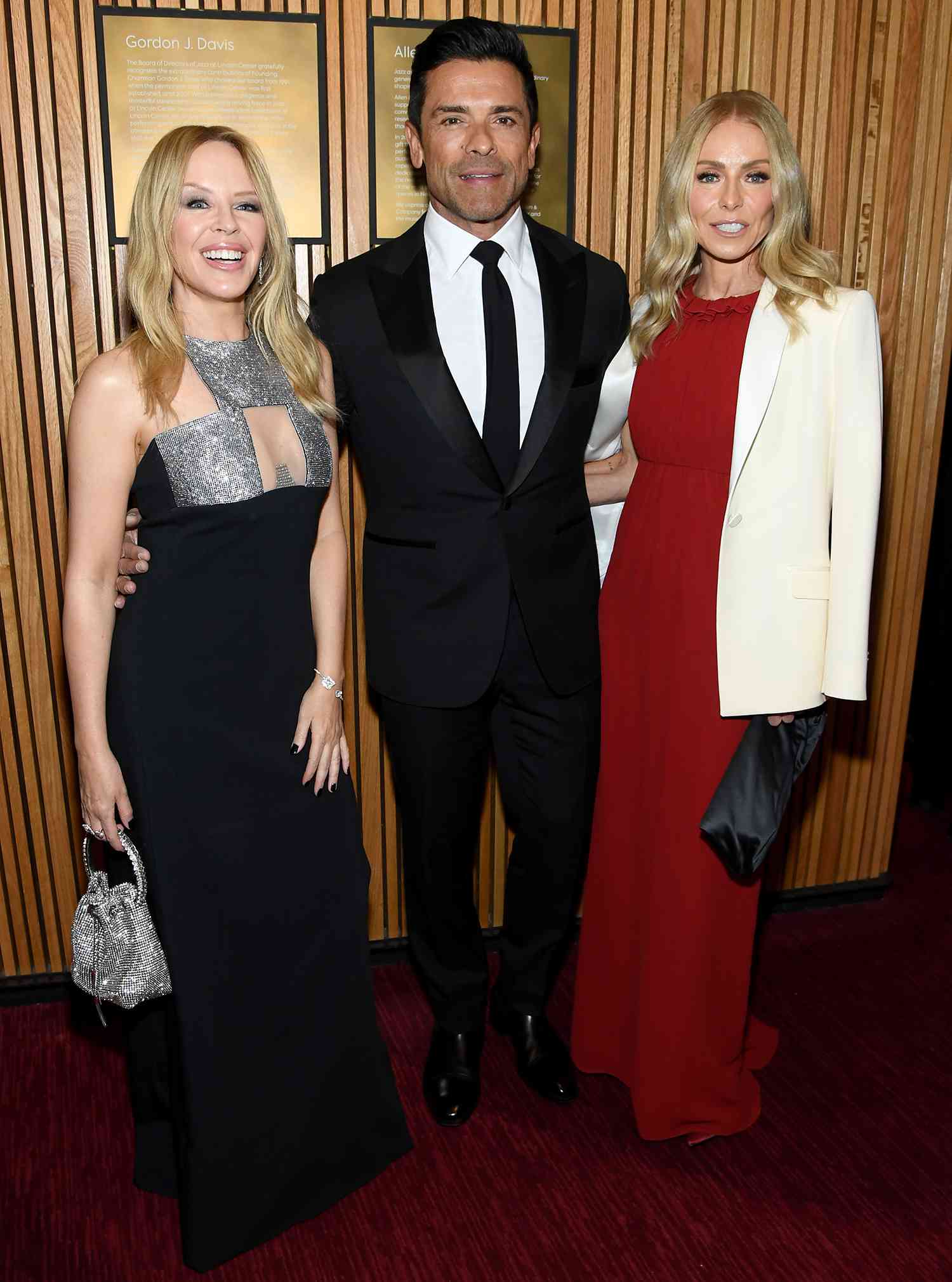 Kylie Minogue, Mark Consuelos and Kelly Ripa attend the 2024 TIME100 Gala at Jazz 