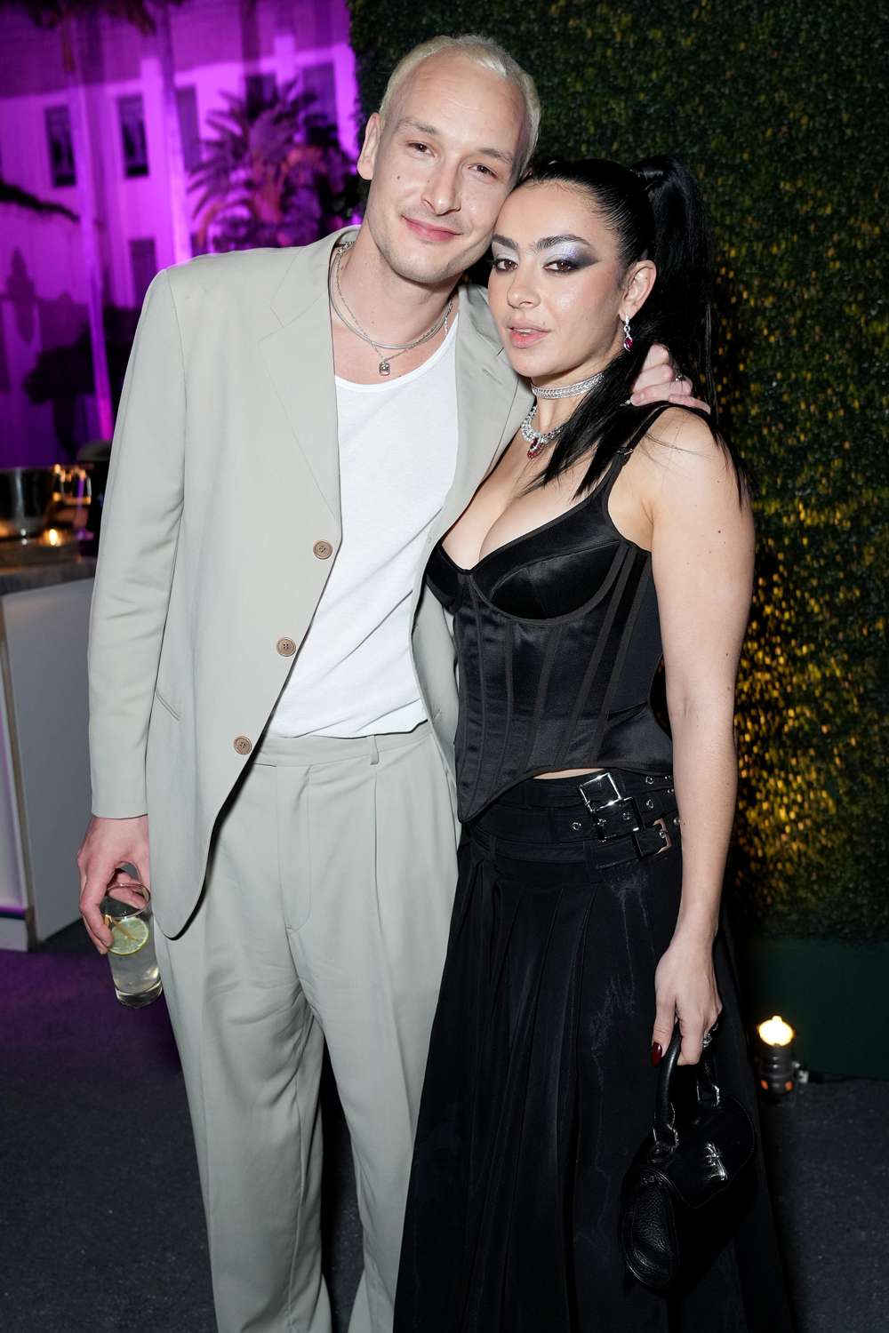 George Daniel and Charli XCX attend the 2023 Vanity Fair Oscar Party Hosted By Radhika Jones at Wallis Annenberg Center for the Performing Arts on March 12, 2023
