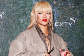Rihanna attends the FENTY x PUMA Creeper Phatty Earth Tone Launch Party at Tobacco Dock on April 17, 2024 in London, England. 