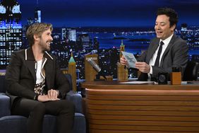 Ryan Gosling during an interview with host Jimmy Fallon on THE TONIGHT SHOW STARRING JIMMY FALLON