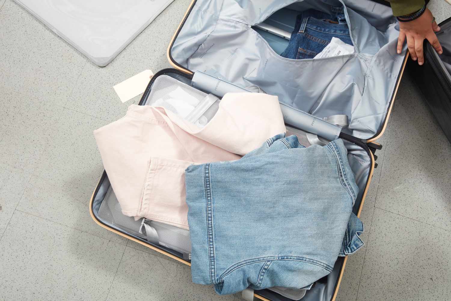 clothing packed in roam the check in 
