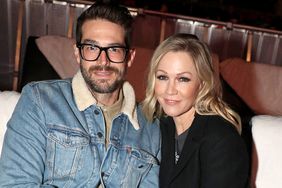 Dave Abrams (L) and Jennie Garth attend as philanthropist and attorney Thomas J. Henry launches new art and music experience "Austin Elevates" at Austin 360 Amphitheatre on November 09, 2019 in Austin, Texas. 