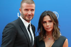 David Beckham and his wife Victoria arrive to attend the draw for UEFA Champions League football tournament at The Grimaldi Forum in Monaco on August 30, 2018