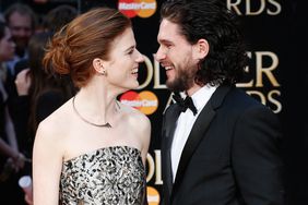 Rose Leslie and Kit Harington attend The Olivier Awards with Mastercard at The Royal Opera House on April 3, 2016 in London, England
