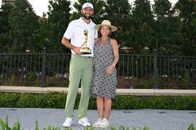 Scottie Scheffler of the United States poses with the PLAYERS Championship