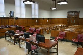 A general view shows Judge Juan Manuel Merchan's courtroom at Manhattan Criminal Court in New York City on March 12, 2024. Former US President Trump will become the first former US president to face criminal trial when jury selection begins in New York on March 25 in his case of allegedly covering up hush money payments.