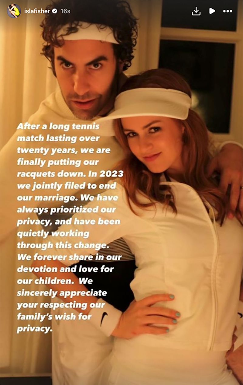 Isla Fisher and Sacha Baron Cohen ending their marriage