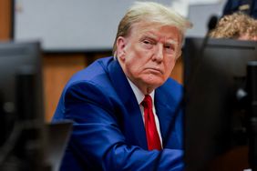 Former US President Donald Trump in a courtroom at Manhattan criminal court in New York, US, on Monday, March 25, 2024.