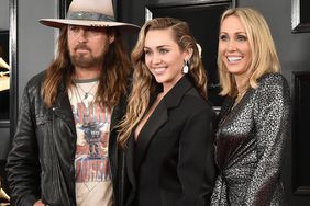 Billy Ray Cyrus, Miley Cyrus and Tish Cyrus attend the 61st Annual Grammy Awards