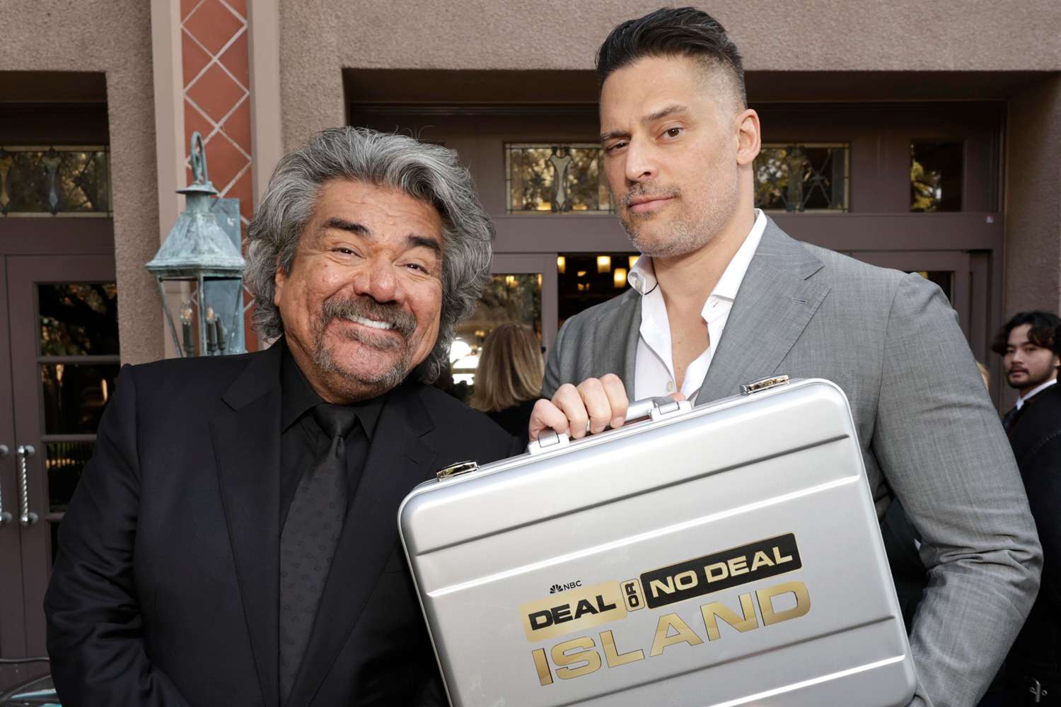George Lopez and Joe Manganiello attend the NBC Universal Winter TCA at the Langham Hotel on Web Feb 14, 2024 in Pasadena
