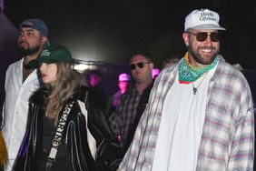 Taylor Swift (left) and Travis Kelce at Coachella 2024