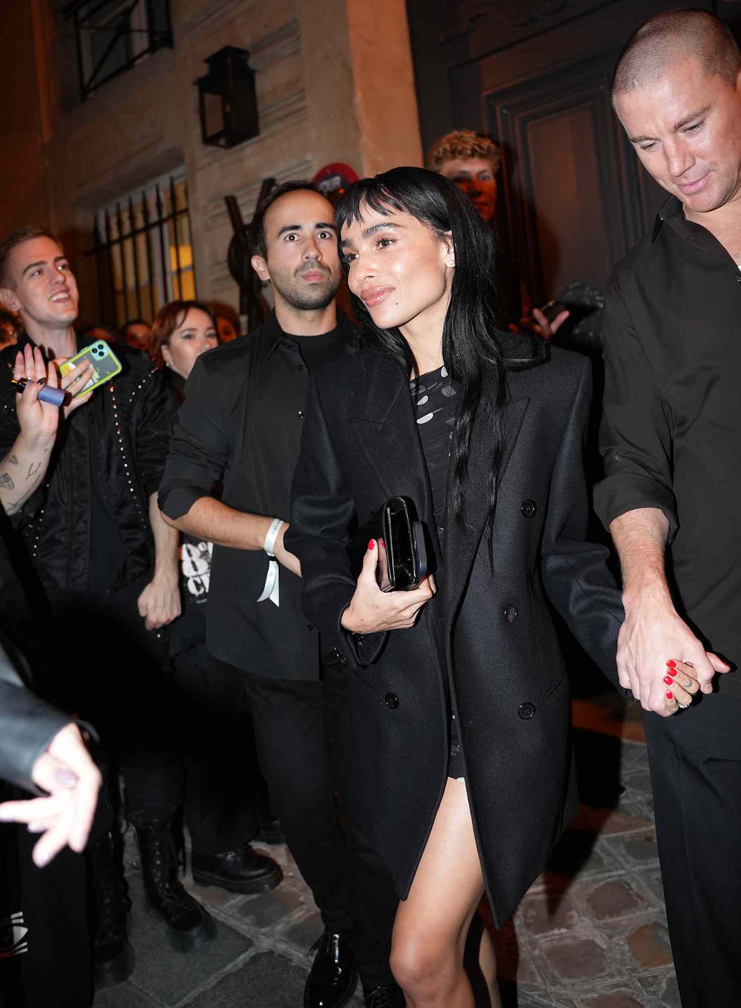  Zoe Kravitz and Channing Tatum leaving YSL Afterparty during Paris Fashion Week