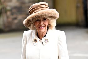 Queen Camilla before The Royal Maundy Service at Worcester Cathedral 