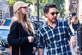 Taylor Swift (L) and Shawn Levy are seen in the West Village on October 26, 2023 in New York City.