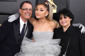 Joan Grande, Ariana Grande and Edward Butera arrive at the 62nd Annual GRAMMY Awards