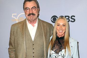 Tom Selleck and Jillie Mack attend the CBS' "The Carol Burnett Show 50th Anniversary Special" at CBS Televison City on October 4, 2017 in Los Angeles, California