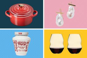 Collage of last minute Valentine's Day gifts we recommend on a colorful background