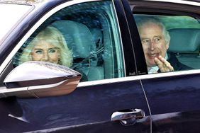Queen Camilla and King Charles leave Clarence House in London.