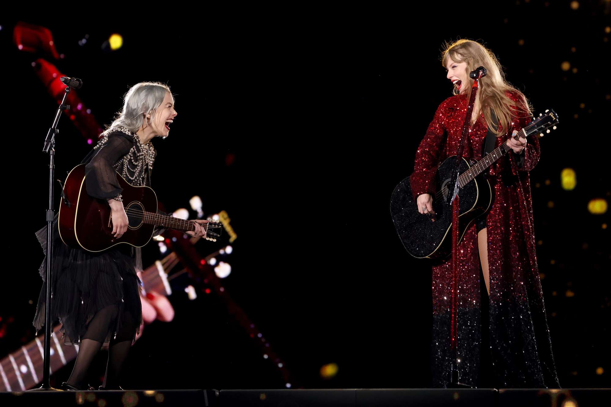 Taylor Swift and Phoebe Bridgers perform onstage during Taylor Swift | The Eras Tour