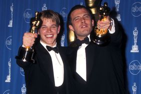 Actor Matt Damon and actor Ben Affleck attend the 70th Annual Academy Awards on March 23, 1998 at Shrine Auditorium in Los Angeles, California
