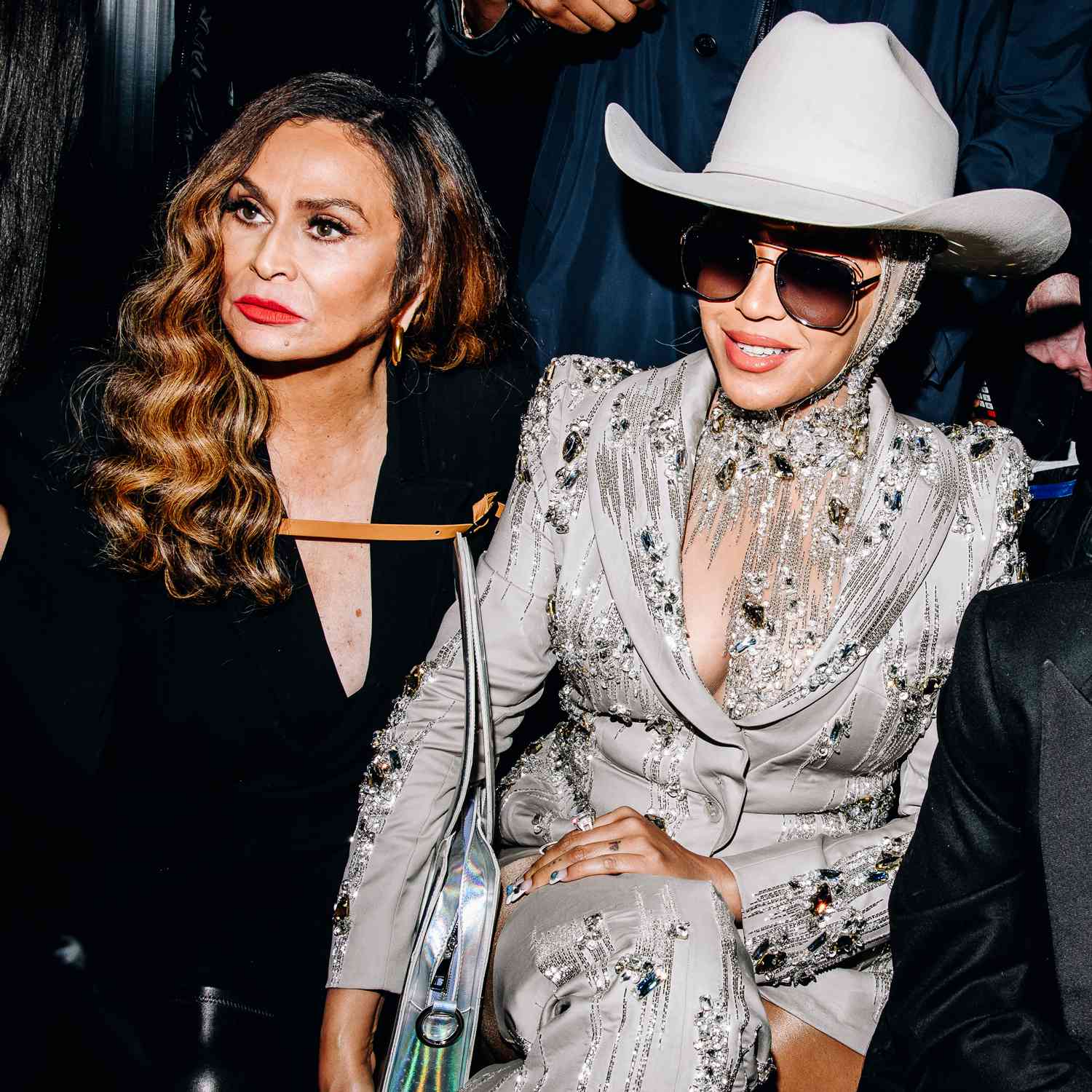 Tina Knowles and Beyonce at Luar RTW Fall 2024 as part of New York Ready to Wear Fashion Week held on February 13, 2024 in New York, New York. 