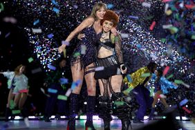 Taylor Swift and Ice Spice perform onstage during "Taylor Swift | The Eras Tour" at MetLife Stadium