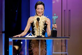 LOS ANGELES, CALIFORNIA - FEBRUARY 26: Michelle Yeoh accepts the Outstanding Performance by a Female Actor in a Leading Role for "Everything Everywhere All at Once" onstage during the 29th Annual Screen Actors Guild Awards at Fairmont Century Plaza on February 26, 2023 in Los Angeles, California. (Photo by Kevin Winter/Getty Images)