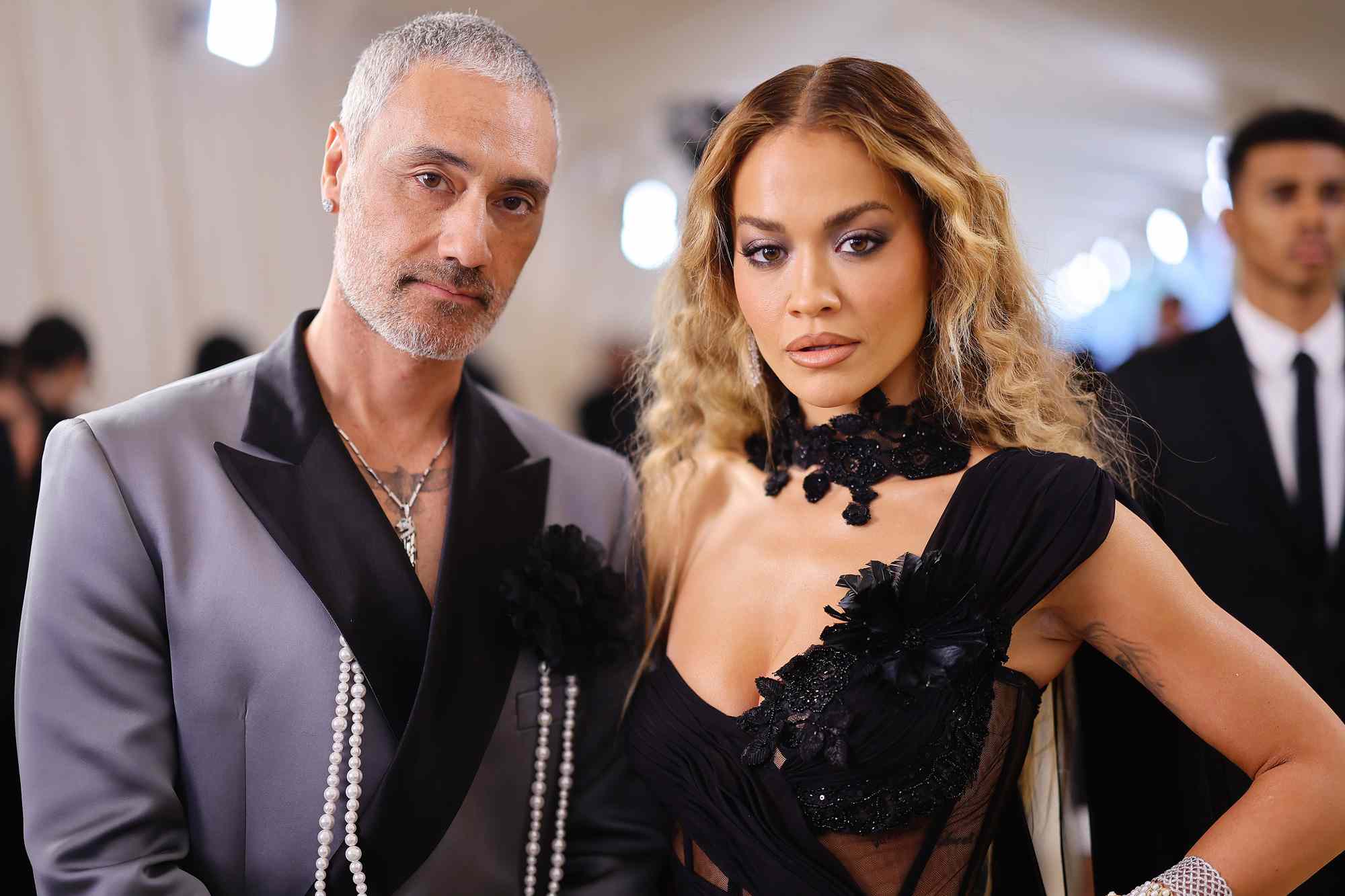 Taika Waititi and Rita Ora attend The 2023 Met Gala Celebrating "Karl Lagerfeld: A Line Of Beauty" at The Metropolitan Museum of Art on May 01, 2023 in New York City.