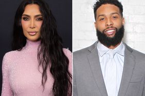 Kim Kardashian attends the Kering Caring For Women Dinner at The Pool on September 12, 2023 in New York City. ; Odell Beckham Jr. attends the Burberry Autumn/Winter 2020 show during London Fashion Week on February 17, 2020. 