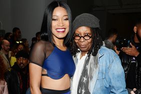 NEW YORK, NY - FEBRUARY 09: Actor Keke Palmer and Whoopi Goldberg attend the Chromat AW18 front row during New York Fashion Week at Industria Studios on February 9, 2018 in New York City. (Photo by Andrew Toth/Getty Images for Chromat)