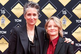Alexandra Hedison and Jodie Foster are seen as TCM honors actress Jodi Foster with Hand and Footprint Ceremony at TCL Chinese Theatre on April 19, 2024 in Hollywood, California. 