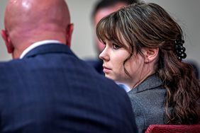 Hannah Gutierrez-Reed confers with her attorney Jason Bowles during opening arguments in Judge Mary Marlowe Sommer's courtroom at First Judicial District Courthouse on February 22, 2024 in Santa Fe, New Mexico. 
