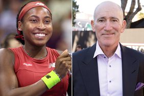 Coco Gauff of the United States celebrates after defeating Aryna Sabalenka of Belarus in their Women's Singles Final match on Day Thirteen of the 2023 US Open at the USTA Billie Jean King National Tennis Center on September 09, 2023 in the Flushing neighborhood of the Queens borough of New York City.; Brad Gilbert attends the Los Angeles Premiere of Amazon MGM Studios' "Challengers" at Regency Village Theatre on April 16, 2024 in Los Angeles, California.