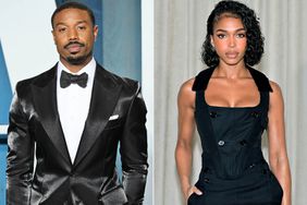 Michael B. Jordan attends the 2022 Vanity Fair Oscar Party Hosted by Radhika Jones at Wallis Annenberg Center for the Performing Arts on March 27, 2022 in Beverly Hills, California. (Photo by Daniele Venturelli/WireImage); Lori Harvey attends a celebration of the Lola bag, hosted by Burberry & Riccardo Tisci on April 20, 2022 in Los Angeles, California. (Photo by Stefanie Keenan/Getty Images for Burberry)