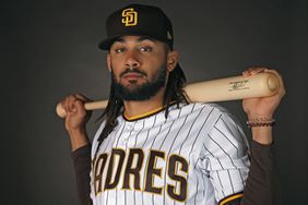 Fernando Tatis Jr. #23 of the San Diego Padres poses for a portrait during MLB photo day at the Peoria Sports Complex on February 23, 2023 in Peoria, Arizona.