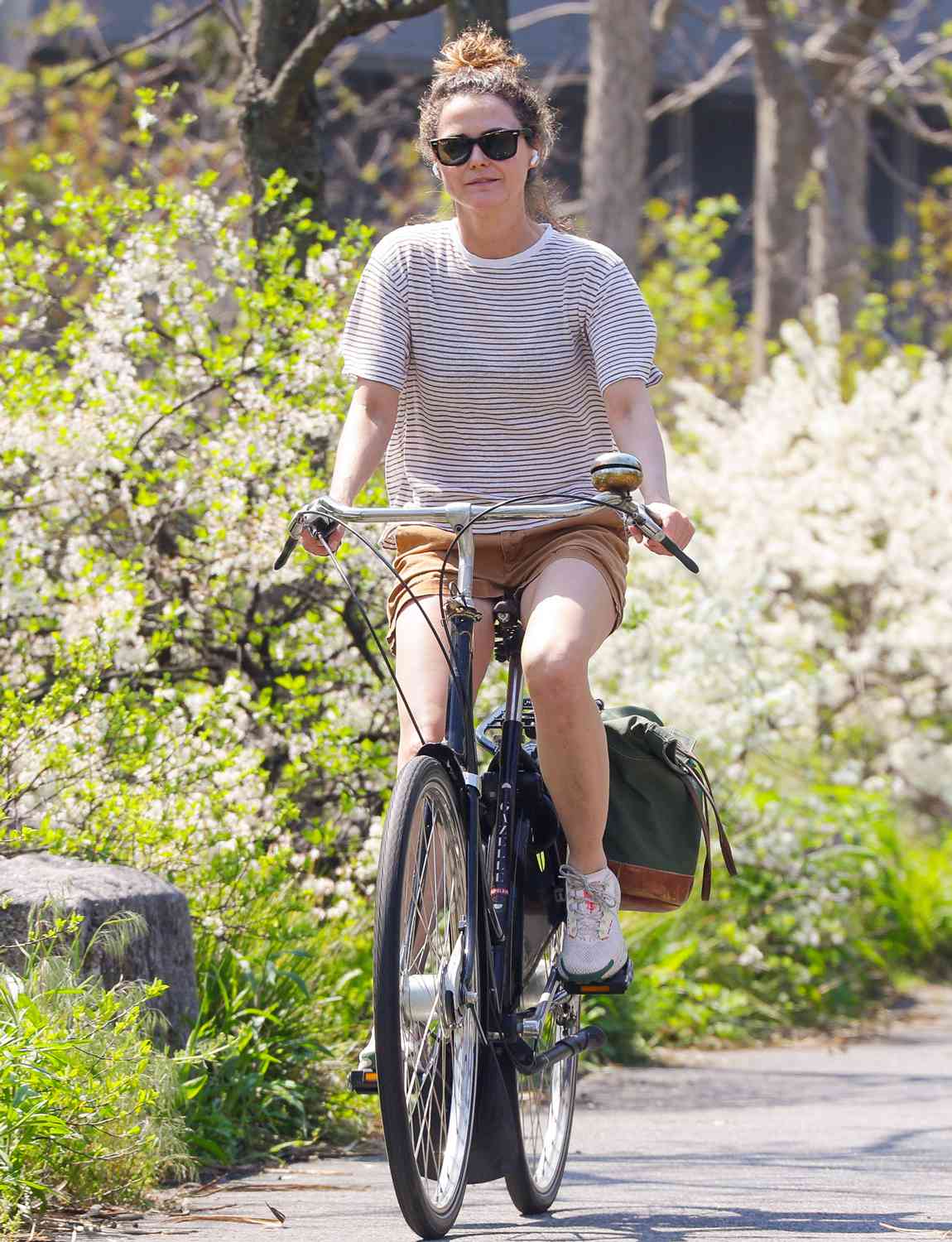 Keri Russell is spotted on a bike ride in New York City