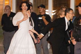 Margaret Qualley and Jack Antonoff head to there wedding after party in Long Beach waving and smiling