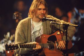 Kurt Cobain performs with his group Nirvana at a taping of the television program 'MTV Unplugged' on Novemeber 18, 1993.