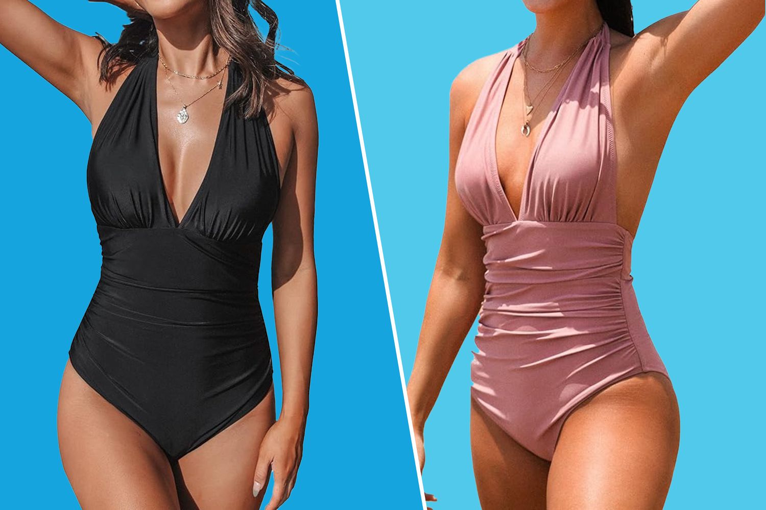 CUPSHE Women V Neck One Piece Swimsuit Tout