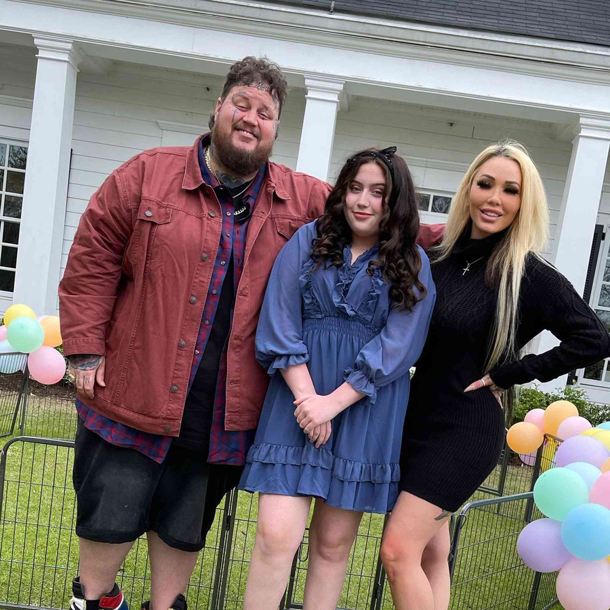 Jelly Roll with his daughter, Bailee Ann, and Bunny XO on Easter 2022 