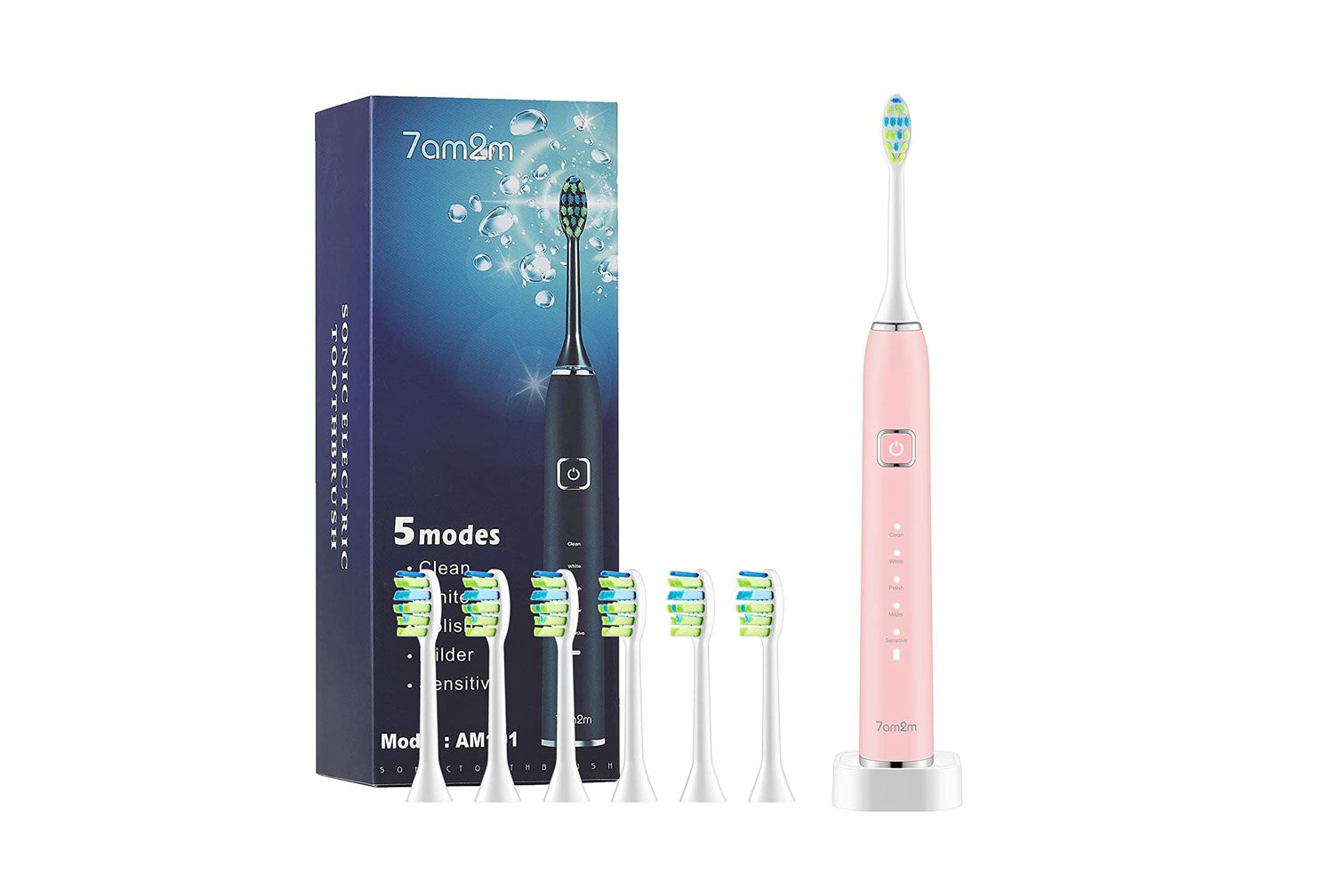 Amazon 7AM2M Sonic Electric Toothbrush with 6 Brush