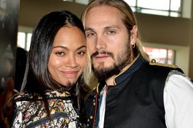 Zoe Saldana (L) and artist Marco Perego attend the "Infinitely Polar Bear" premiere during the 2015 Los Angeles Film Festival at Regal Cinemas L.A. Live on June 14, 2015 in Los Angeles, California