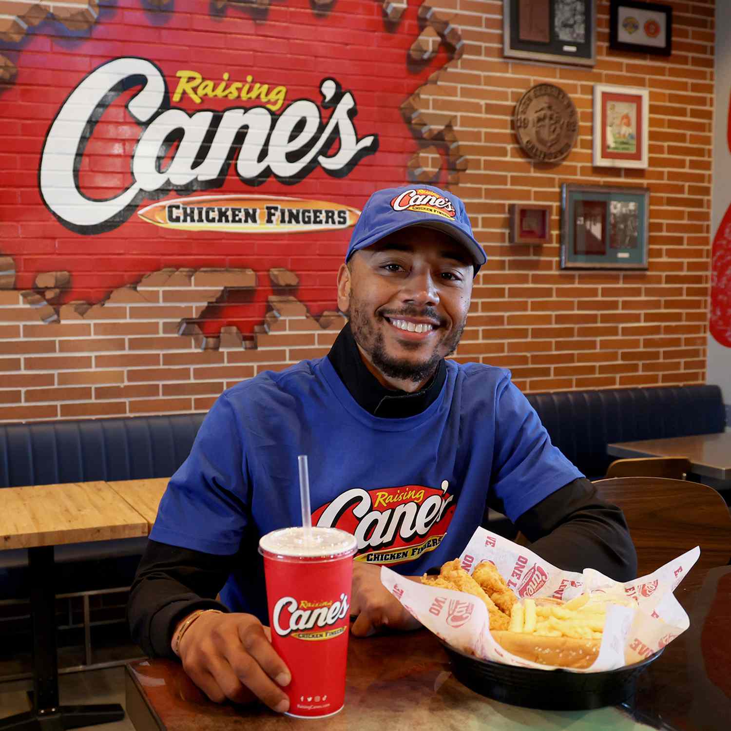 Mookie Betts attends LA Dodgers' Mookie Betts Makes "Shortstop" at Raising Cane's Ahead of Opening Day, receives $100K donation for his 5050 Foundation, at Raising Cane's on March 27, 2024 in Alhambra, California.