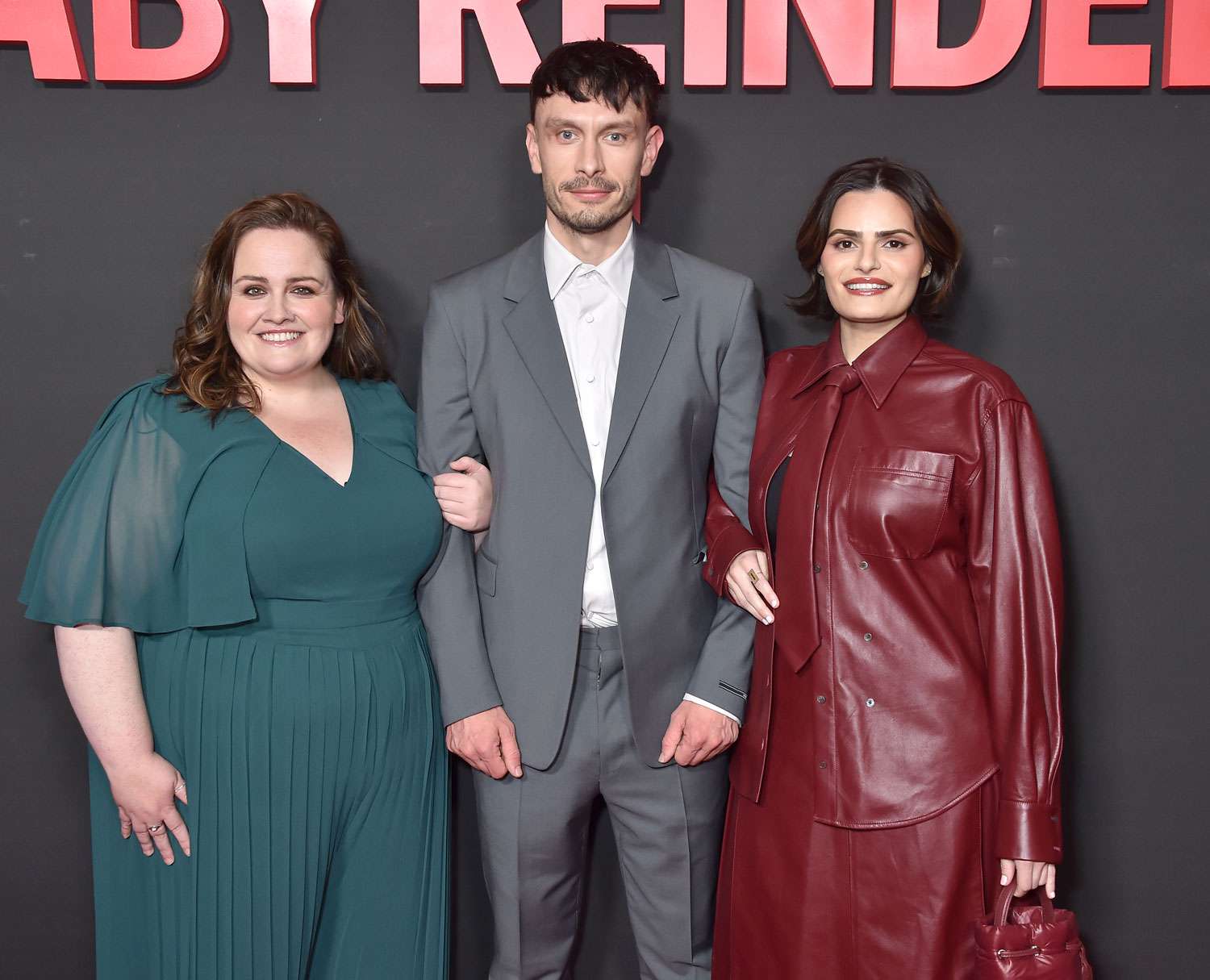 Jessica Gunning, Richard Gadd and Nava Mau at the photo call for "Baby Reindeer" held at the DGA Theater Complex on May 7, 2024 in Los Angeles, California