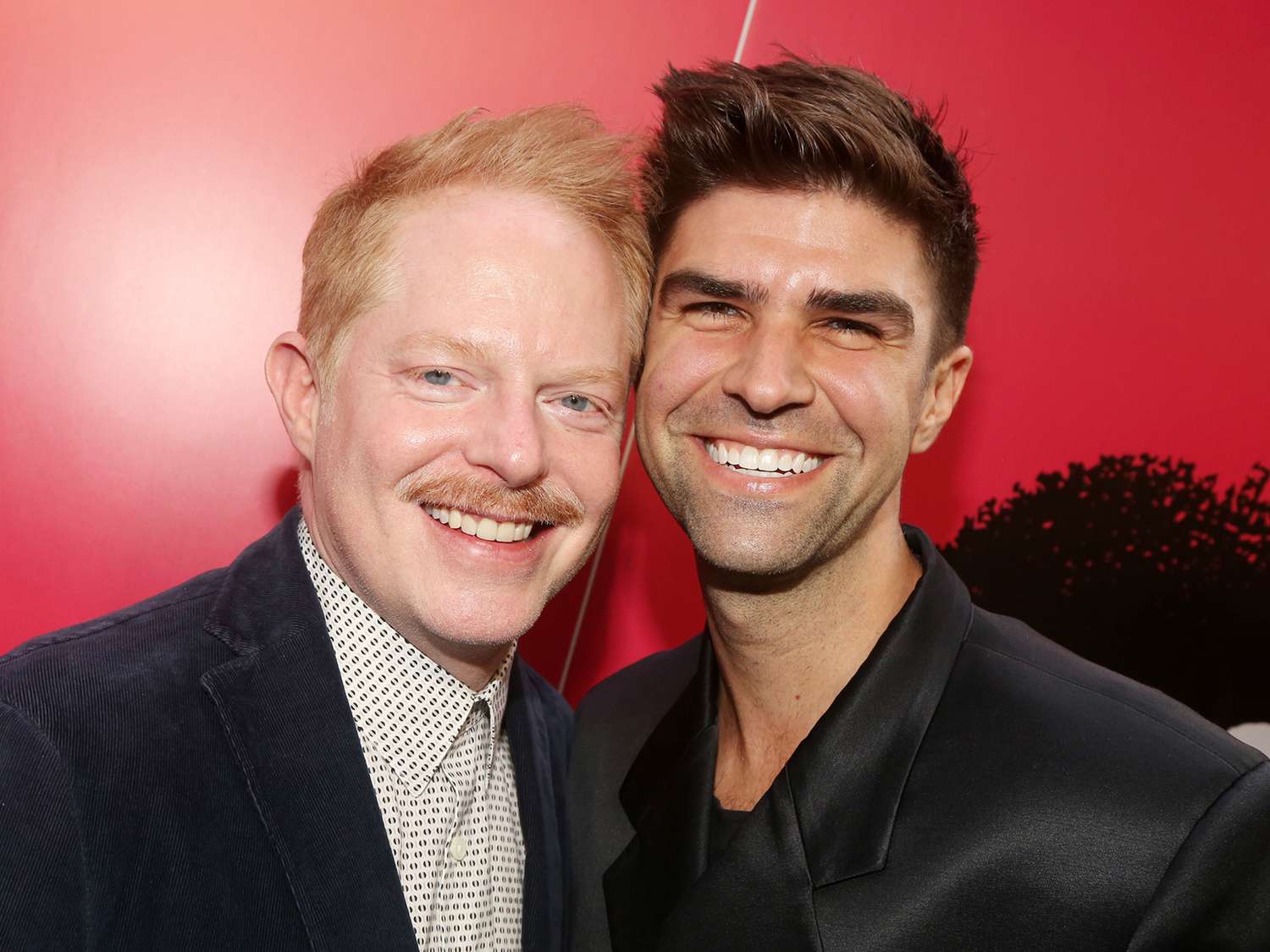 Jesse Tyler Ferguson and Justin Mikita pose at the opening night of the new play "POTUS" on Broadway at The Shubert Theater on May 1, 2022 in New York City