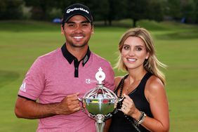 Jason Day and Ellie Day after the final round of the RBC Canadian Open on July 26, 2015 in Oakville, Canada.