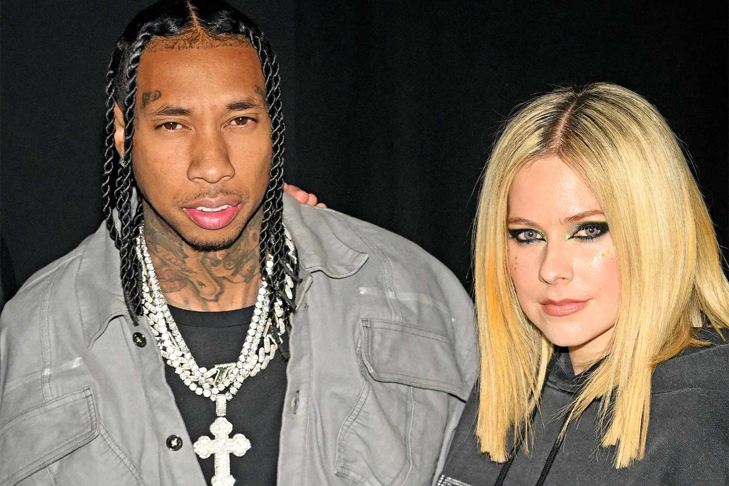 PARIS, FRANCE - MARCH 06: Tyga and Avril Lavigne attend the Mugler x Hunter Schafer party as part of Paris Fashion Week at Pavillon des Invalides on March 06, 2023 in Paris, France. (Photo by Stephane Cardinale - Corbis/Corbis via Getty Images)