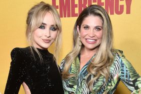 Sabrina Carpenter and Danielle Fishel attend the Los Angeles Premiere Of Amazon's "Emergency" at Directors Guild Of America on May 12, 2022 in Los Angeles, California. 